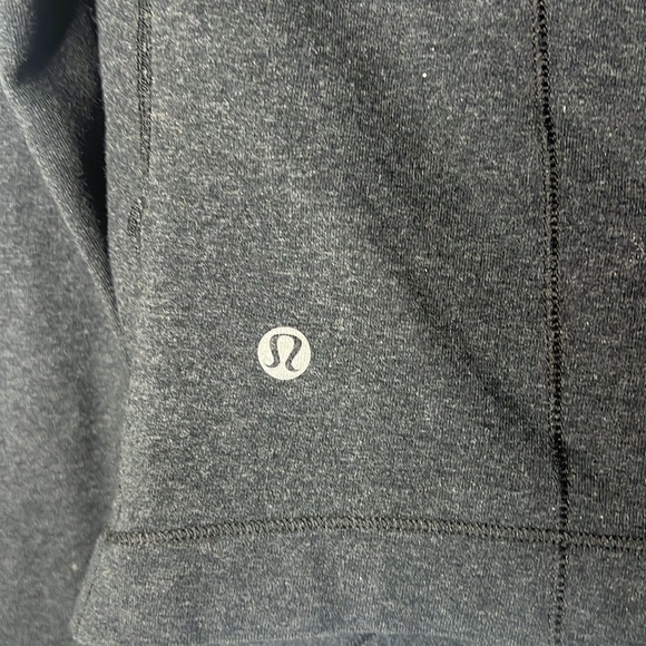 Lululemon Women Iconic Wrap Cross Front Top SZ 6 Long Sleeve Heathered Black - Picture 8 of 9